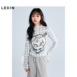 半开门襟长袖 乐町商场同款 T恤格纹C2CPF2125 奇先生妙小姐联名