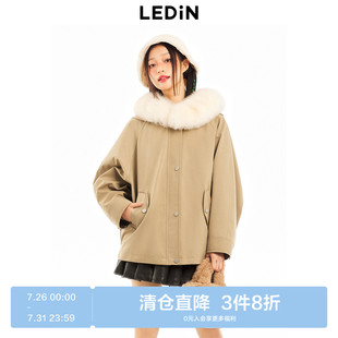 新款 乐町大廓形一手长派克服冬季 反季 外套C2ADD4530 清仓