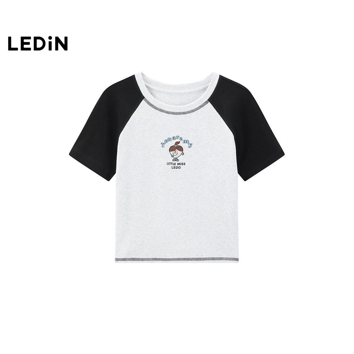 【奇先生妙小姐联名】乐町商场同款撞色插肩袖短袖夏T恤C2CNF2122