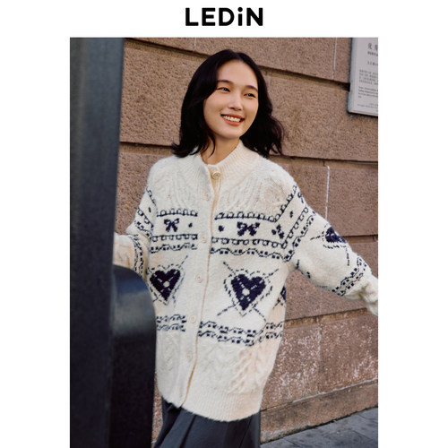 【LOTSYOU联名】乐町商场同款爱心费尔岛开衫毛衣外套C1EDE4416