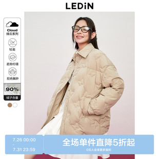 乐町蝴蝶刺绣衬衫 甜美少女风翻领羽绒服 式 羽绒外套秋冬新款