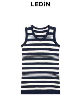 【反季清仓】乐町条纹背心线织连衣裙冬新款内搭无袖裙C1FAE4F01