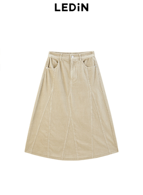 【商场同款】乐町插片分割伞裙2024年冬季新款牛仔长裙C2HFE4221