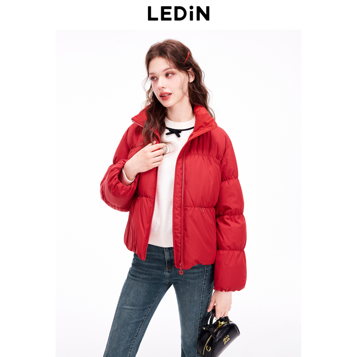 【商场同款】乐町半高领线套衫25冬季新款针织修身毛衣C1EEE4311