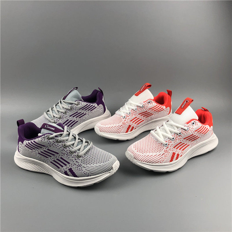 春季新款轻便女鞋网面透气减震大底女士休闲运动单鞋柔软舒适厚底