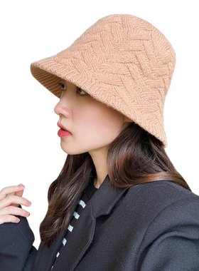 2023新款韩版女秋冬针织渔夫帽