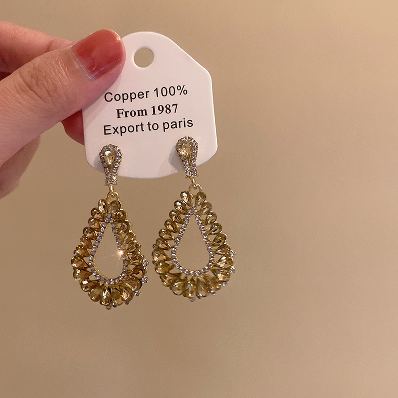 蜜桃茶吸睛法则独特菱形流苏耳环