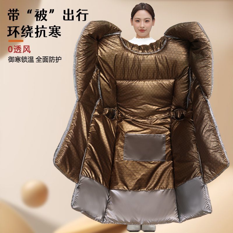 石墨烯电动车挡风被双面防水保暖发热摩托车挡风罩2025新款冬冬季