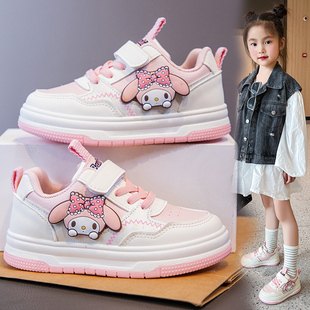 女童小白鞋2025春秋新款软底防滑美乐蒂儿童运动鞋子女孩休闲板鞋