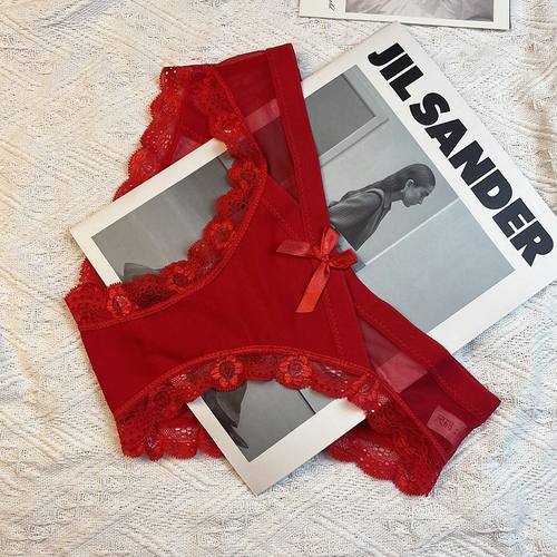 性感蕾丝内裤女交叉纯棉