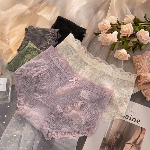 夏天蕾丝内裤女性感中腰