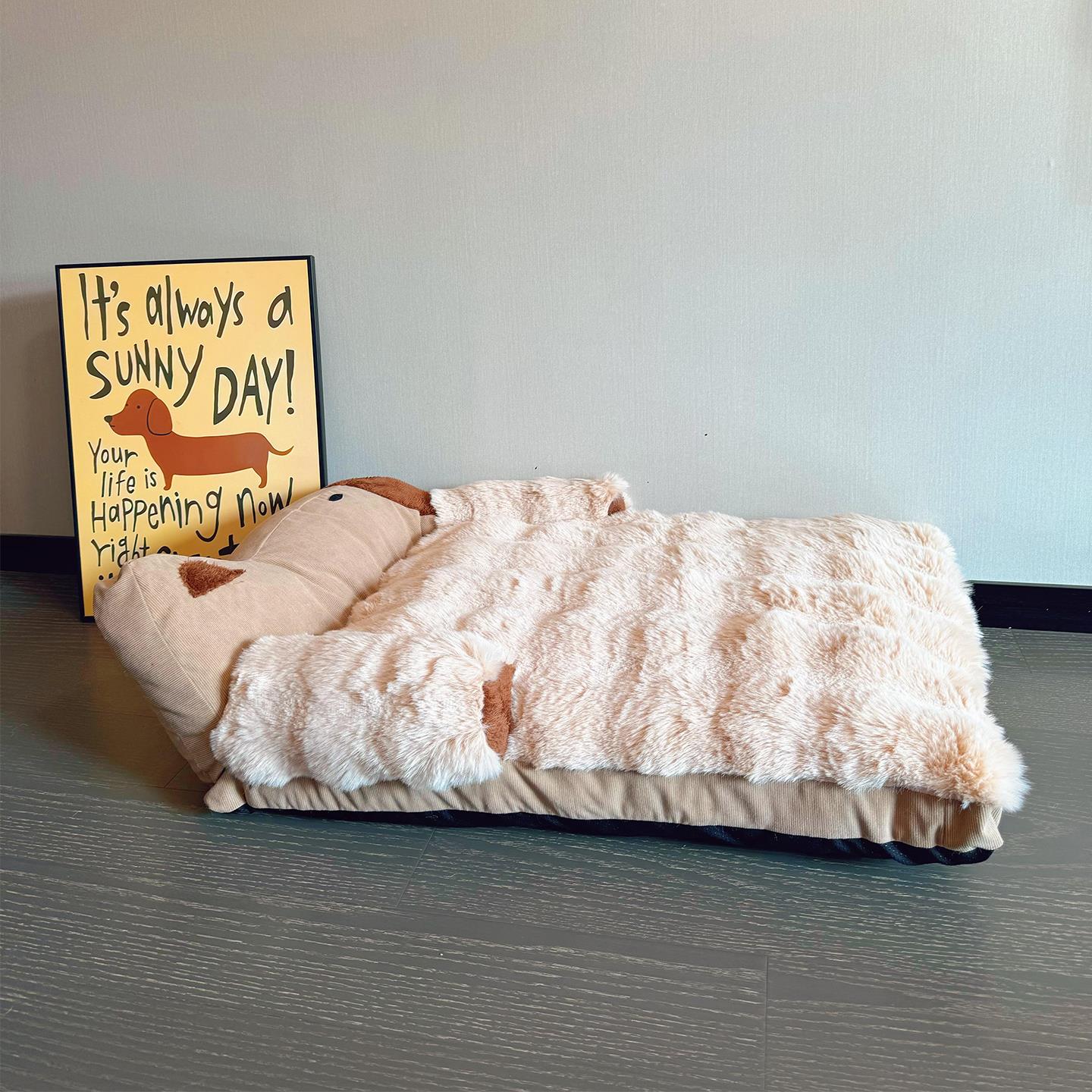 冬季狗狗睡垫防滑可拆洗仿兔绒宠物沙发中小型犬大空间隔凉趴趴垫
