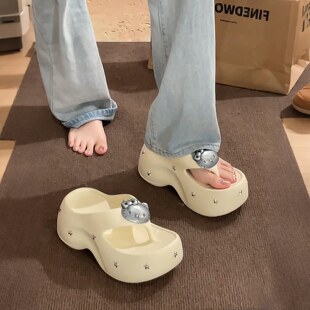 绝美不累脚人字拖女外穿厚底小凉拖夏季海边沙滩鞋不累脚防滑拖鞋