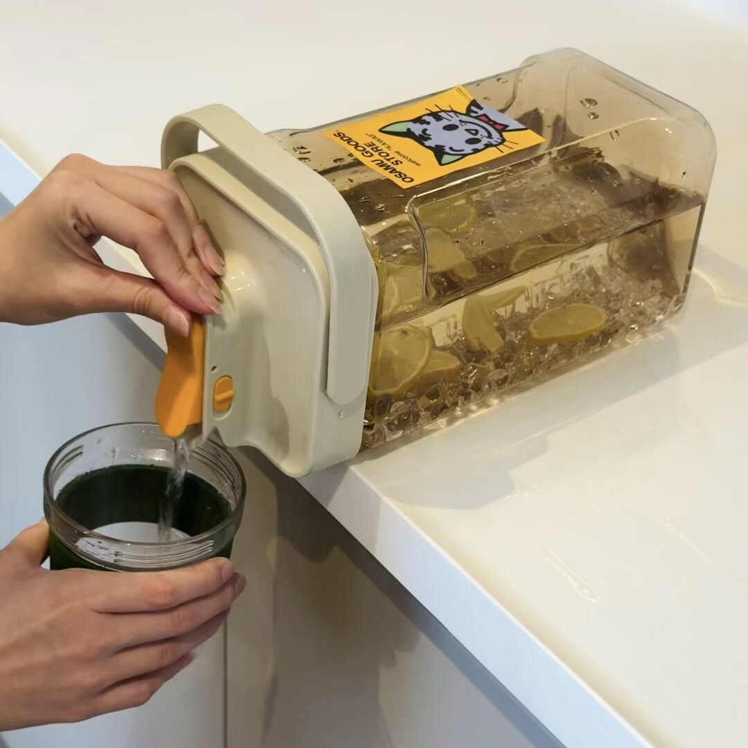 原田治冷水壶家用冰箱食品级耐高温冷饮桶夏天带龙头大容量冰水壶