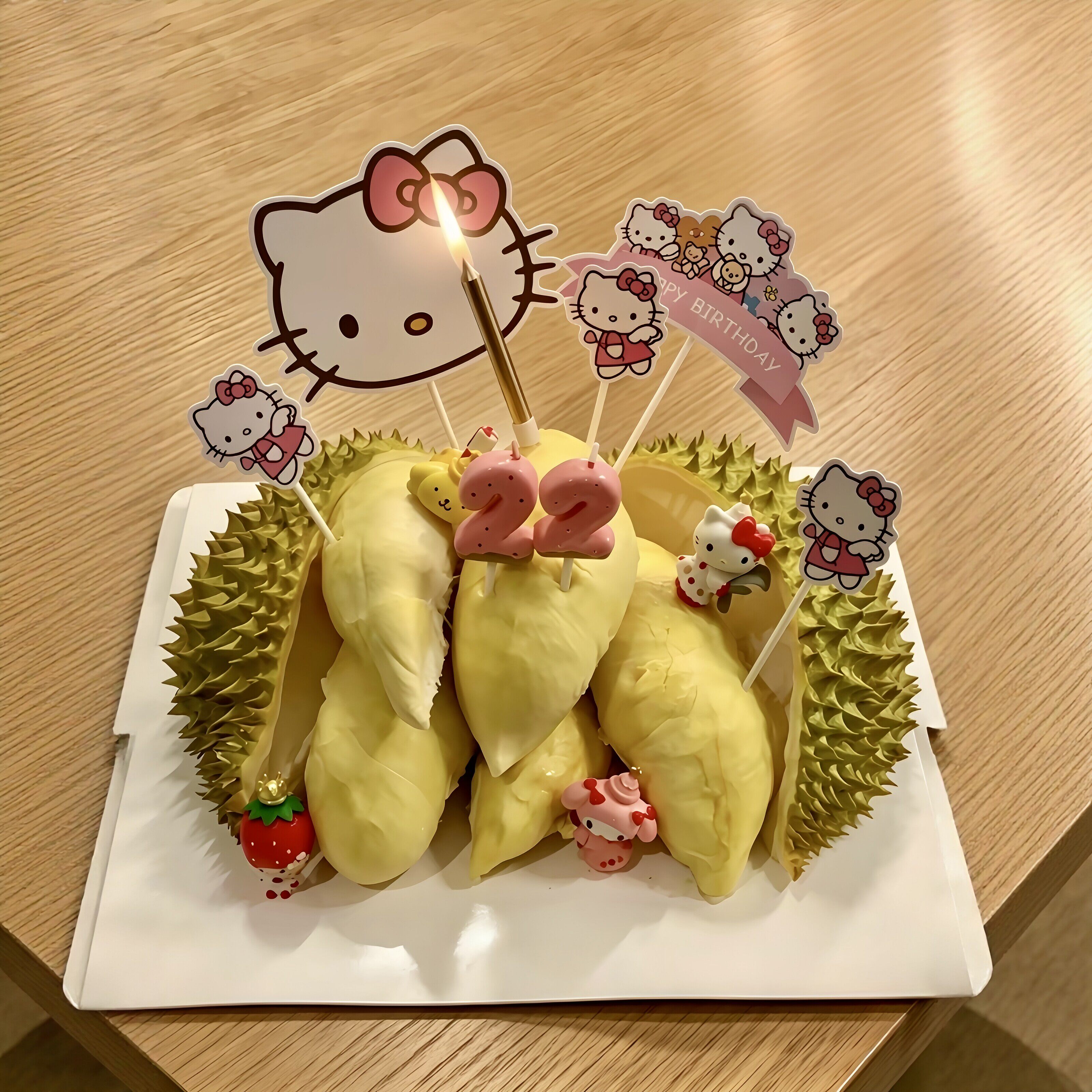 榴莲蛋糕diy材料凯蒂猫装饰摆件插件卡通生日纪念日蛋糕烘焙配件
