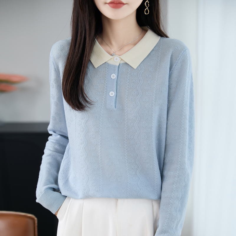 羊毛衫 圆领针织衫 打底内搭绒毛衣 秋冬女宽松上衣休闲百搭