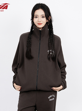 AVIA爱威亚秋冬运动复古长袖外套保暖休闲时尚针织外套