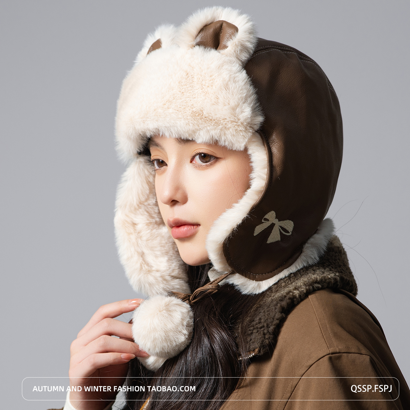 韩版可爱秋冬季滑雪护耳帽子女潮毛球加厚保暖耳朵雷锋帽东北棉帽