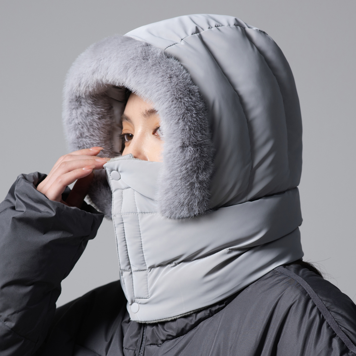 帽子女冬季骑行电动车保暖加厚棉帽男防风防寒面罩冬天毛绒雷锋帽