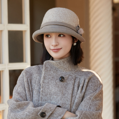 针织渔夫帽女士2025款秋冬