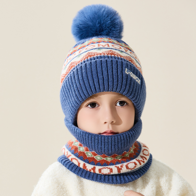 儿童帽子新款秋冬季男童女孩围脖