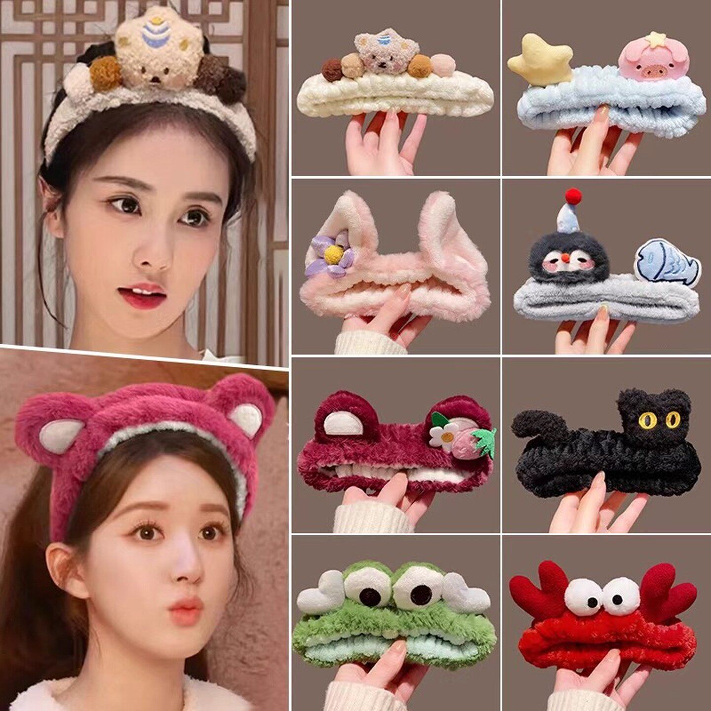敷面膜毛绒发带女生洗脸专用束发带可爱韩国成人儿童头套发箍头饰