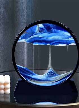 轻奢3D流沙画摆件解压沙漏办公室桌面实用礼物男女礼品高级装饰品