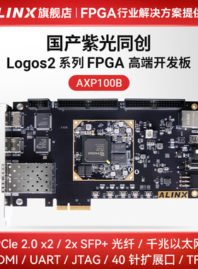 国产FPGA开发板 ALINX 紫光同创 Logos2系列 PG2L100H PCIe 光纤