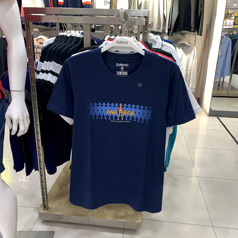 正品baleno班尼路夏男装纯棉航海王路飞索隆印花休闲t恤88002116