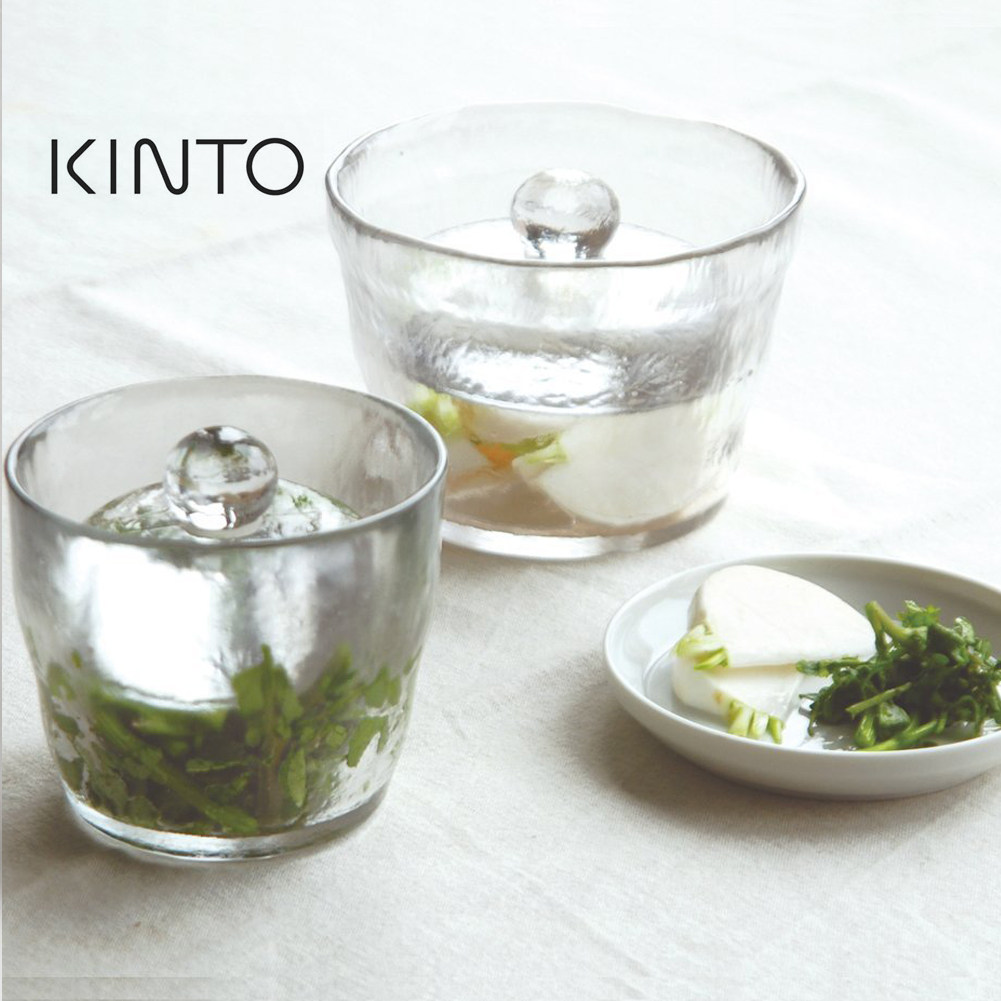 包邮日本KINTO玻璃腌菜密封罐加厚无铅泡菜罐 圆口腌菜缸腌菜缸盒
