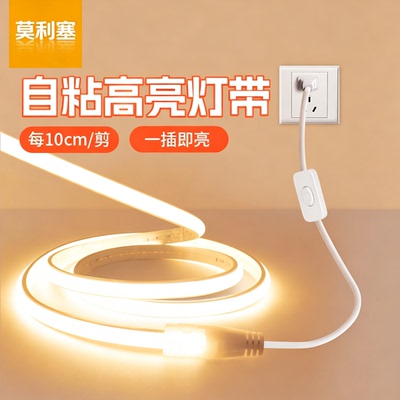 220Vcob自粘带开关暖光LED灯带