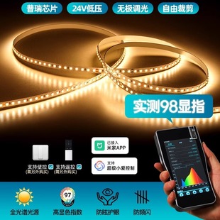 智能調(diào)光24v燈帶三色變光低壓led高顯指雙色溫已接入米家App燈條