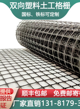 双向塑料土工格栅厂家路基用TGSG30kn50千牛聚丙烯PP双向拉伸格栅