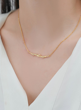 堤喜简约镶钻项链  新款纯银系列小众设计 个性时尚精致锁骨链