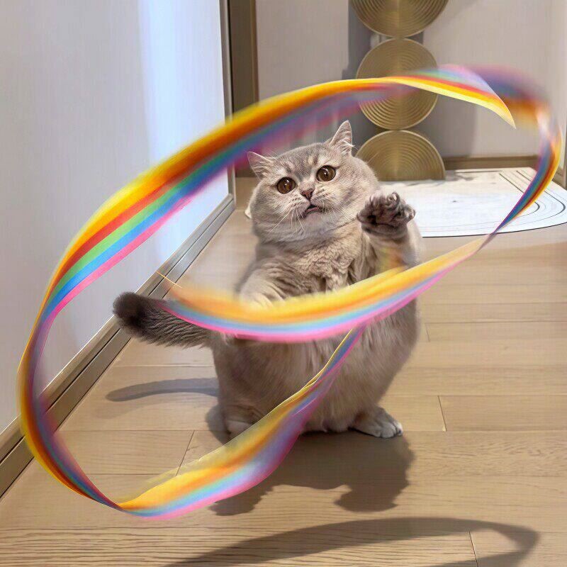 【get陀螺猫!!】2m彩带逗猫棒互动型猫玩具解闷自嗨释放精力宠物