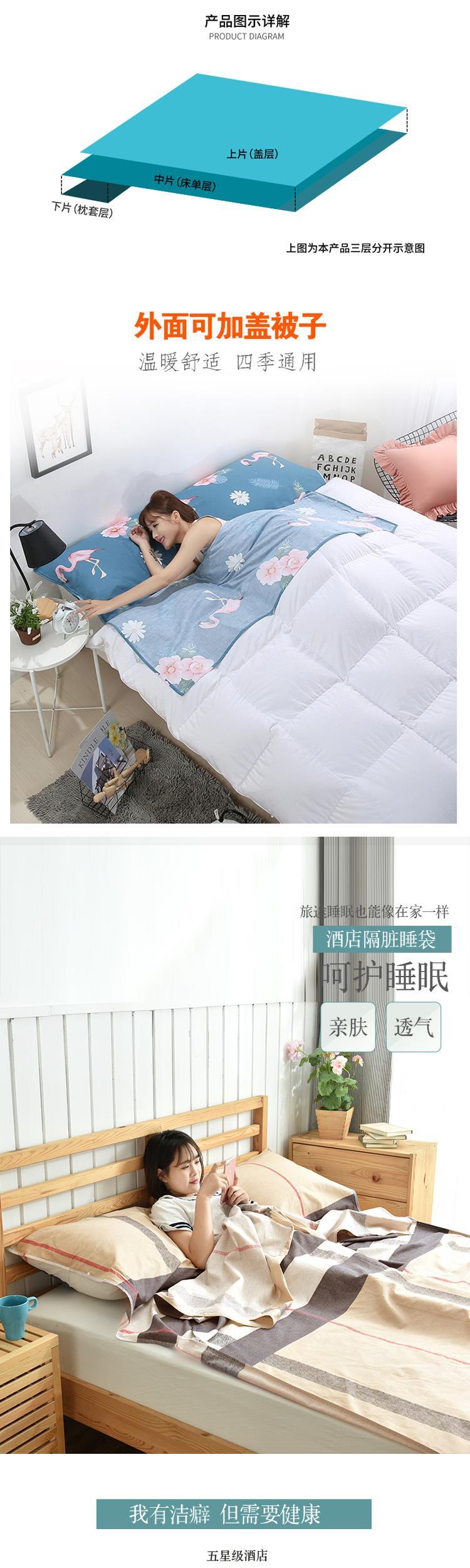 Bông du lịch khách sạn qua túi ngủ bẩn khách sạn dành cho người lớn chăn đôi di động kinh doanh túi ngủ chống bẩn tấm người - Túi ngủ túi ngủ em bé