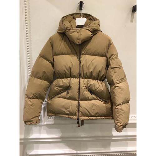 美式欧货2024秋冬季新款收腰加厚羽绒服卡其色百搭连帽面包服女潮