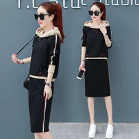 Bộ đồ thể thao váy nữ xuân hè 2018 mới giản dị nữ thời trang Hàn Quốc áo len thu đông hai set thủy triều - Trang phục thể thao quần thể dục nữ