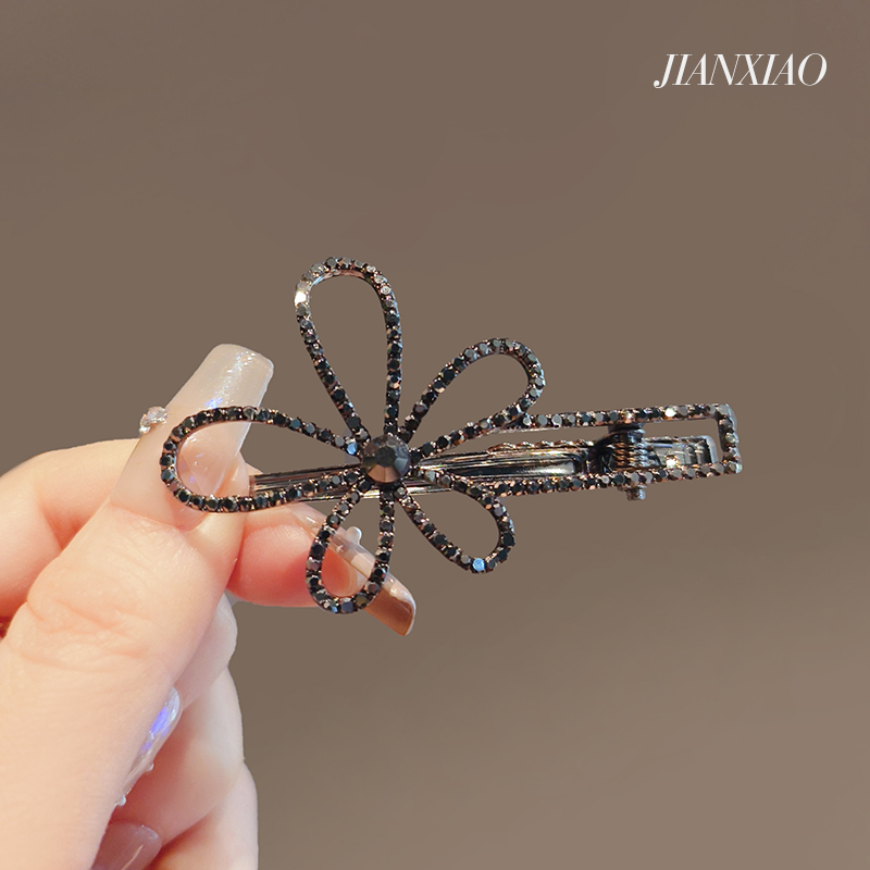 简晓鸭嘴夹合金奢华花朵发夹