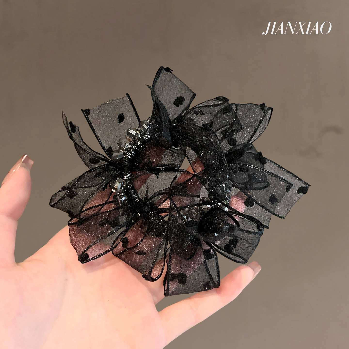 慵懒风黑色毛绒雪纱蝴蝶结小肠发圈高级感水钻扎丸子头绳复古头花,饰品/流行首饰/时尚饰品新,发饰,淘宝优惠券,粉丝福利购,淘宝优惠卷