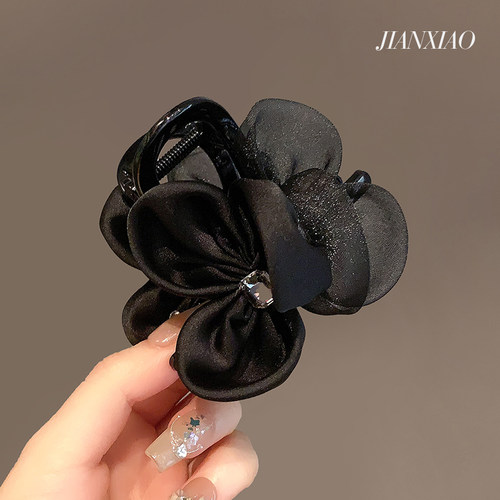 鲨鱼夹布艺日韩花朵发抓