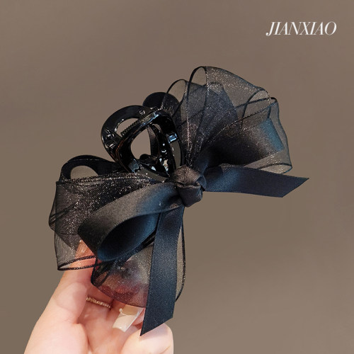 简晓抓夹布艺高级感蝴蝶结鲨鱼夹