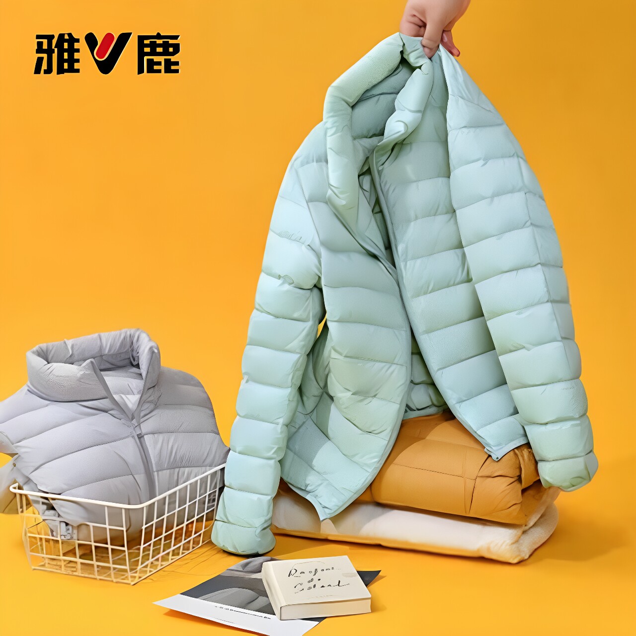 雅鹿轻薄羽绒服立领时尚短款韩版