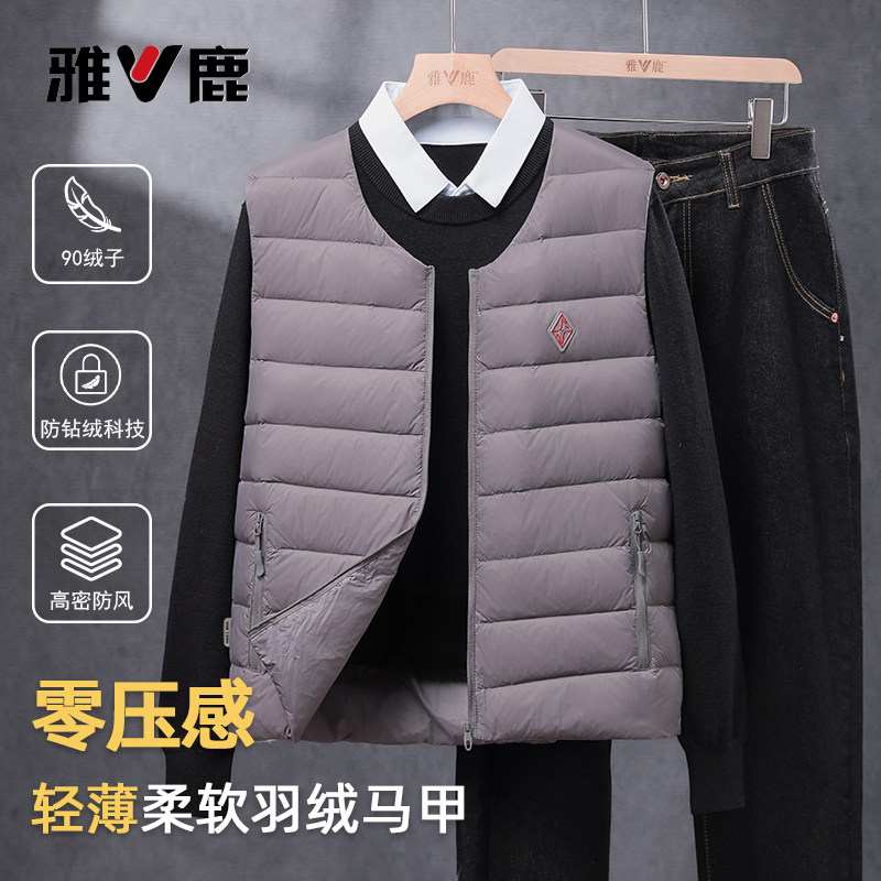 雅鹿秋冬排骨圆领羽绒服男排骨