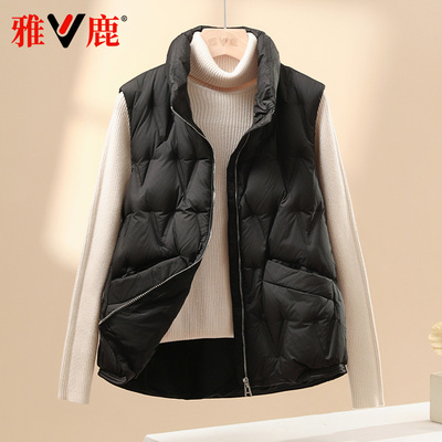雅鹿短款冬季羽绒服女保暖