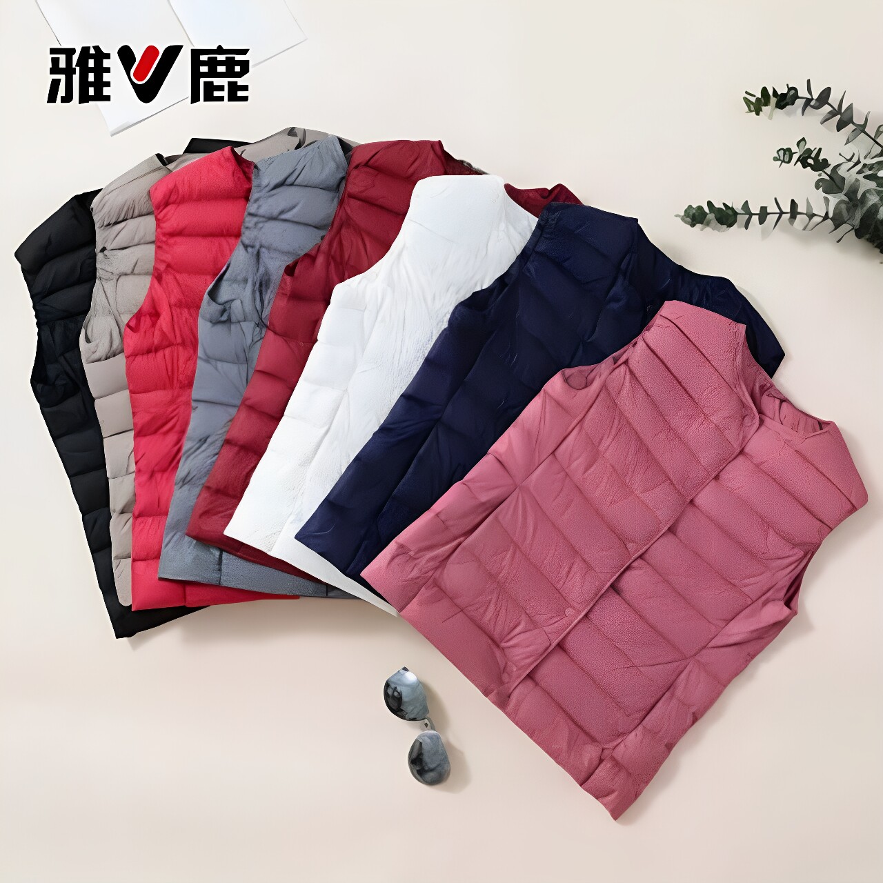 雅鹿轻薄羽绒服女老年背心内胆