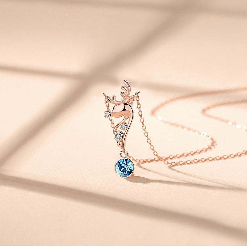 森之鹿纯银项链女ins冷淡风2020年小众施华设计新款洛水晶锁骨链