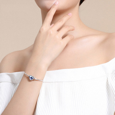 洛世奇爱心水晶元素饰品森系采用风手小众施华冷淡手镯女设计网红