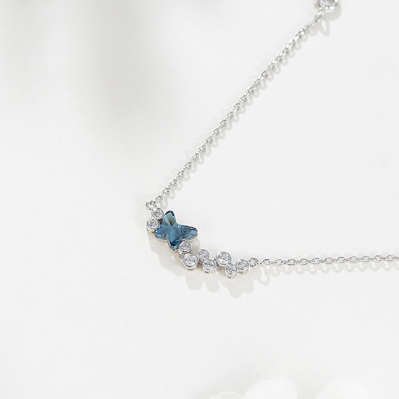 纯银手饰新品S925蝴蝶宝艺龙手链韩国世奇元素施华洛简约水晶微镶