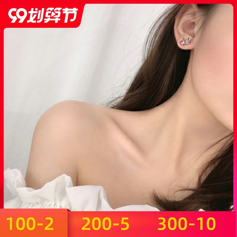 蝴蝶小众潮纯银施华耳钉耳环2019洛世奇元素采用女优高级感新款